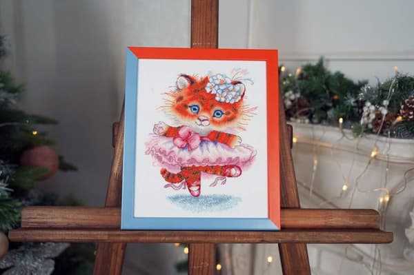 Broderikit Golden Fleece "Tigerdansere" 17,3x22,5 cm