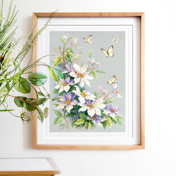 Broderisett Magic Needle "Klematis" 28x39 cm