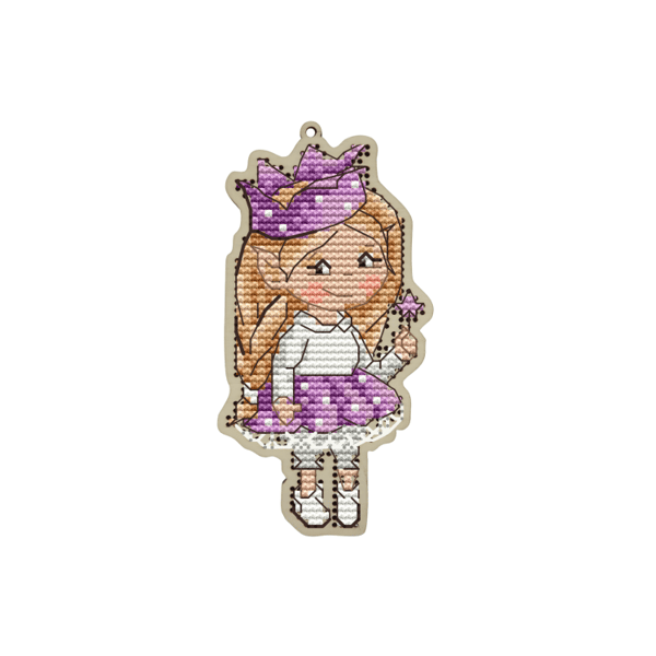 Träbroderi Kind Fox "Älvprinsessa" 6х11.5cm
