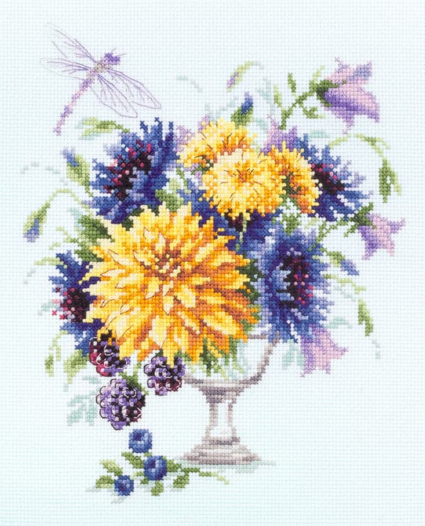 Broderikit Magic Needle "Sommarbukett" 20x23 cm
