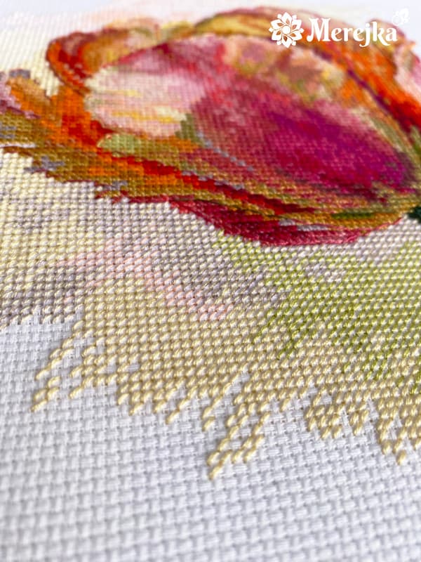 Broderikit Merejka K-248 - "Papegøjetulipan" 21x21 cm