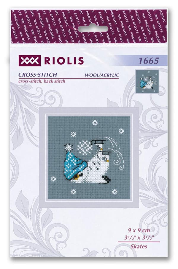 Broderikit Riolis "Skøjter" 9x9 cm