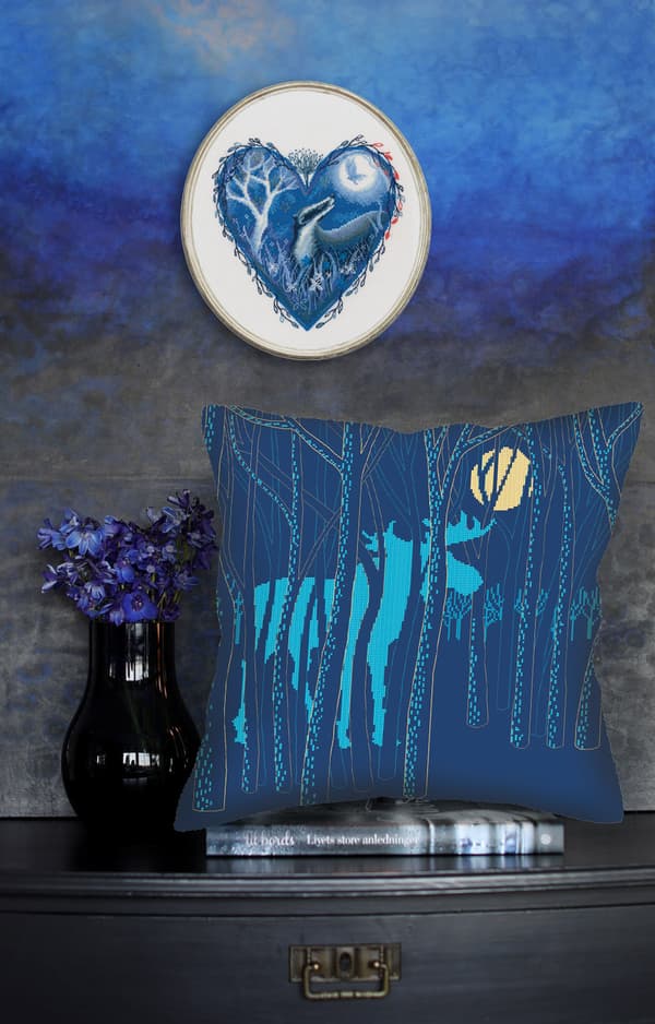 Broderikit Pude RTO CU015 - "Sølvsne. Ræv" 40x40 cm