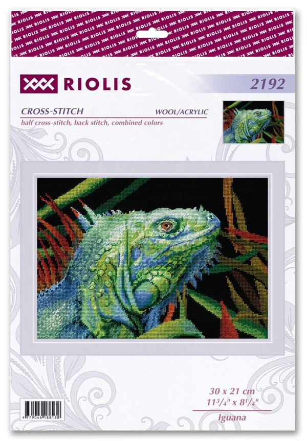 Broderikit med korssting - Riolis "Iguana" 30x21 cm