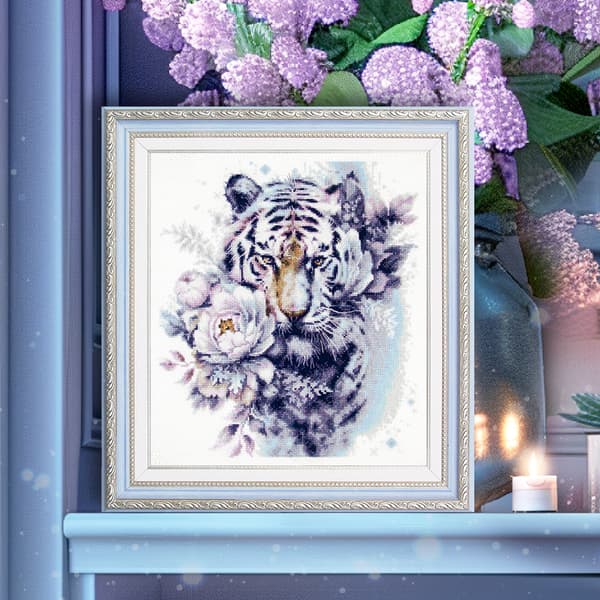 Broderisett Magic Needle "Den hvite tigeren" 24x26 cm