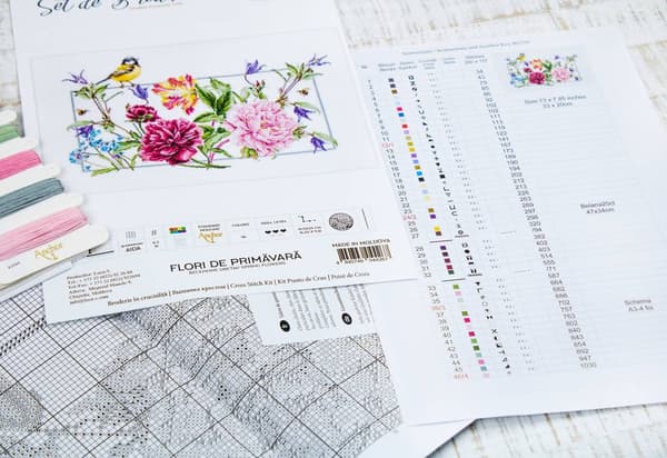 Broderikit Luca-S BA2359 - "Forårsblomster" 41.5x25 cm