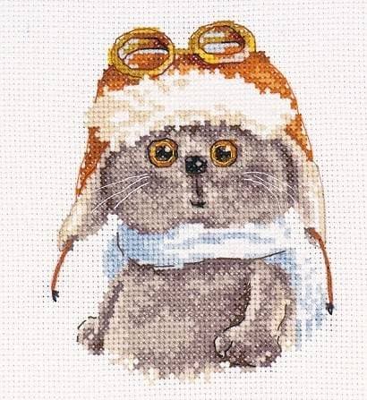 Broderikit Alisa "Pilotkat" 10x12 cm