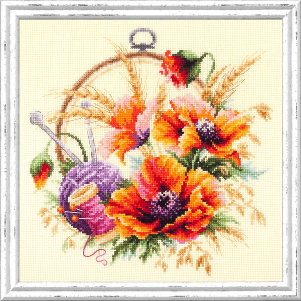 Broderikit Magic Needle "Valmue for broderientusiaster" 25x25 cm