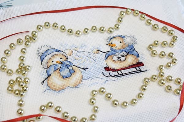 Broderikit MP Studia "Sjove snemænd" 13x7 cm