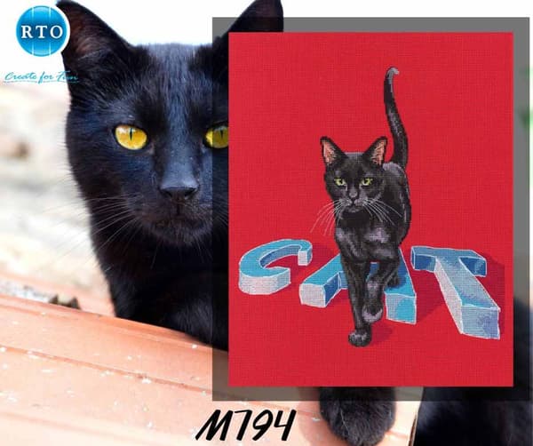 Broderikit RTO "Kat" 29x30 cm