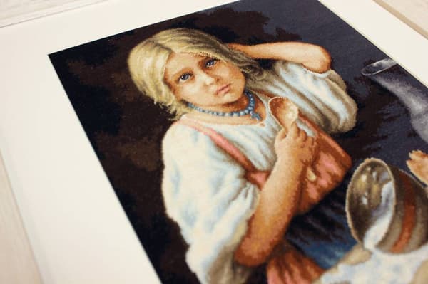 Broderikit Petit point Luca-S "Bondflicka" 24x31 cm