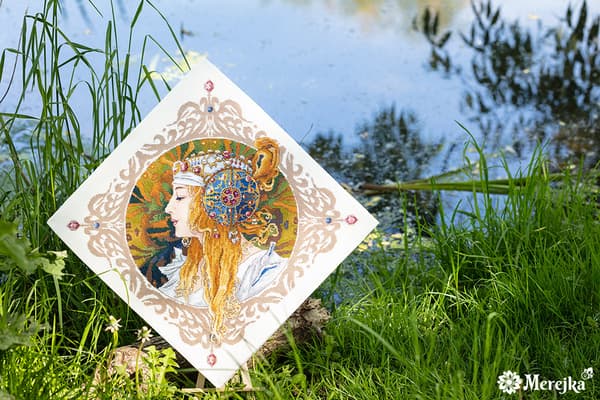 Broderikit Merejka K-141 - "Blond af Mucha" 34,5x34,5 cm