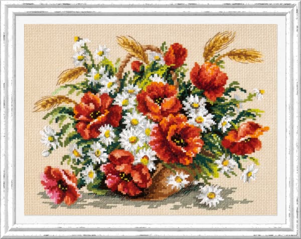 Broderikit Magic Needle "Vildblombukett" 27x21 cm