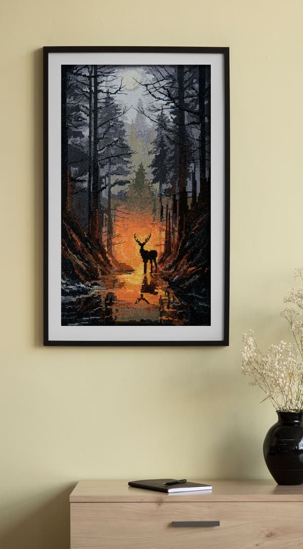 Broderikit Abris Art "Skovens vogter" 24x42 cm