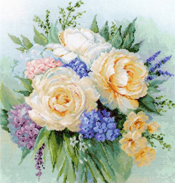 Broderikit Luca-S B2370 - "Blomsterbuket" 32x33.5 cm