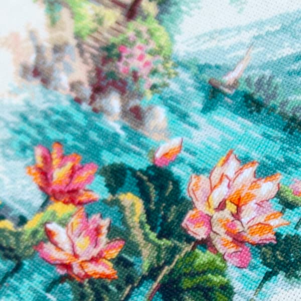 Broderikit Magic Needle "Blomstrende lotus" 22x26 cm