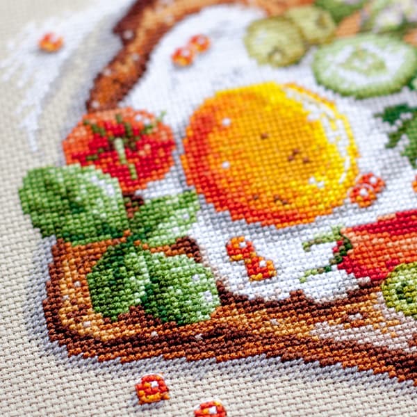 Broderisett Magic Needle "Stekte egg på ristet brød" 16x16 cm