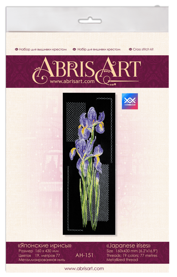 Broderisett Abris Art "Japansk iris" 16x43cm