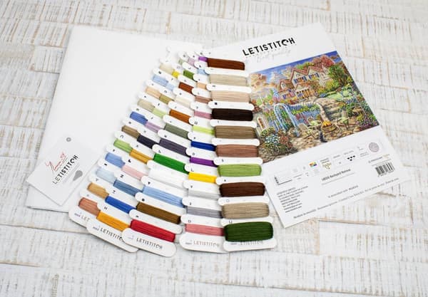 Broderikit LetiStitch L8026 - "Tilflugt i haven" 48x33 cm