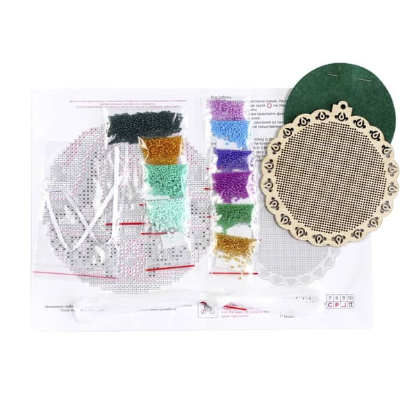 Perlebroderi MP Studia "Påfuglecharme" 12x12 cm