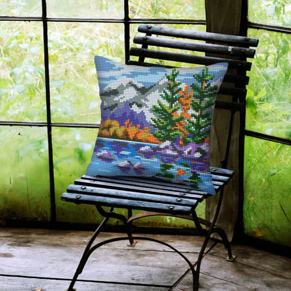 Broderikit Pude Collection D`Art 5445 - "Efterårslandskab" 40x40 cm