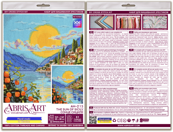 Broderisett Abris Art "Sicilias sol" 25x30 cm