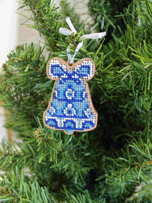 Broderikit med pärlor MP Studia "Julprydnad - Vinterljud" 5x7 cm