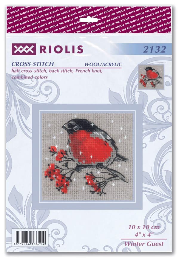 Ristipistopakkaus Riolis "Talvinen vieras" 10x10 cm