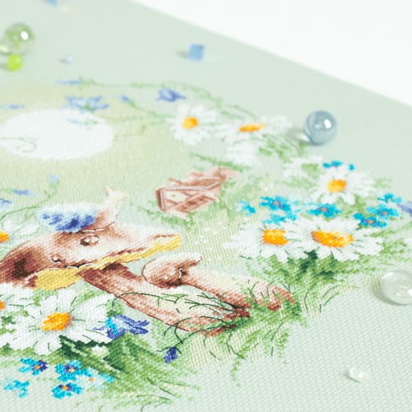 Broderikit Magic Needle "Ängsberättelser. Snigel" 26 x 26 cm