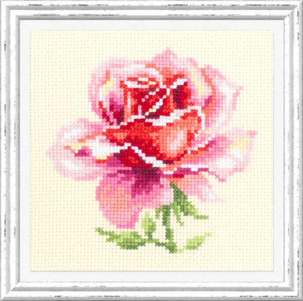 Broderisett Magic Needle "Rosa ros" 11x11 cm