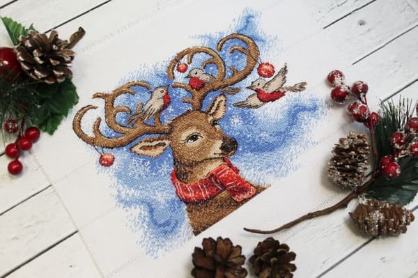 Broderikit MP Studia "Drømmende hjort" 22x18 cm