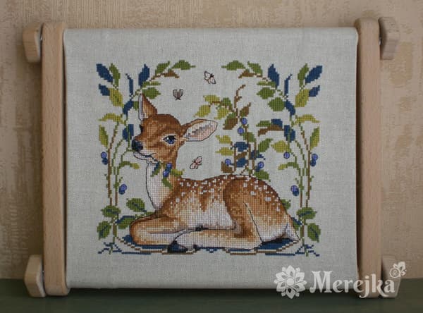 Broderikit Merejka K-145A - "Lille rådyr" 21x16 cm