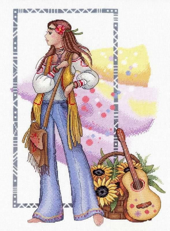 Broderikit MP Studia "Solig hippie" 25x33 cm
