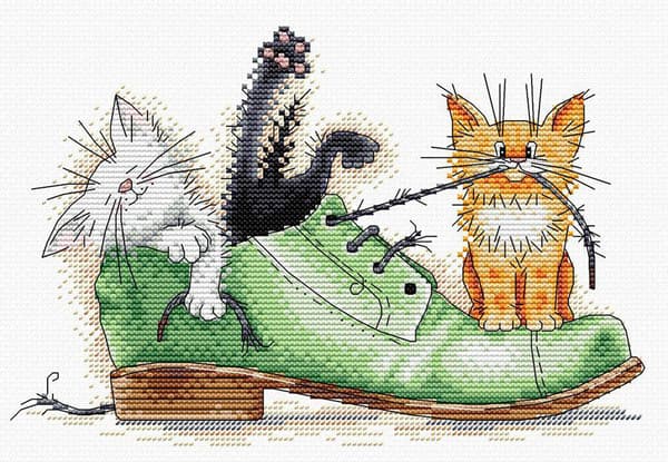 Broderikit MP Studia "Kattungar" 23x16 cm