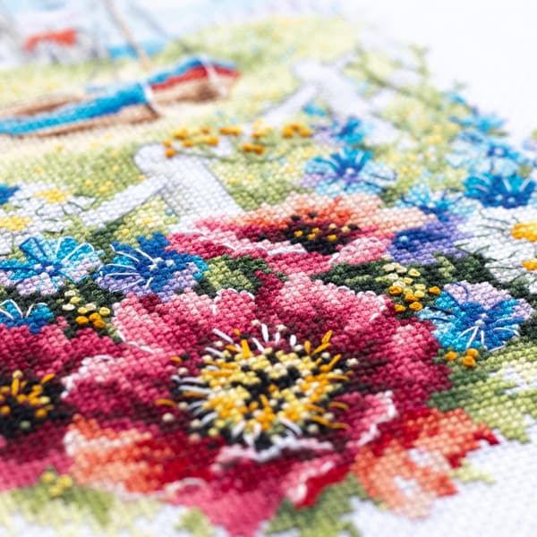Broderisett Magic Needle "Ville kystblomster" 18x29 cm