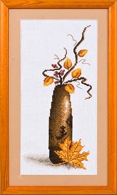 Broderikit Panna "Gult blad" 27x12,5cm