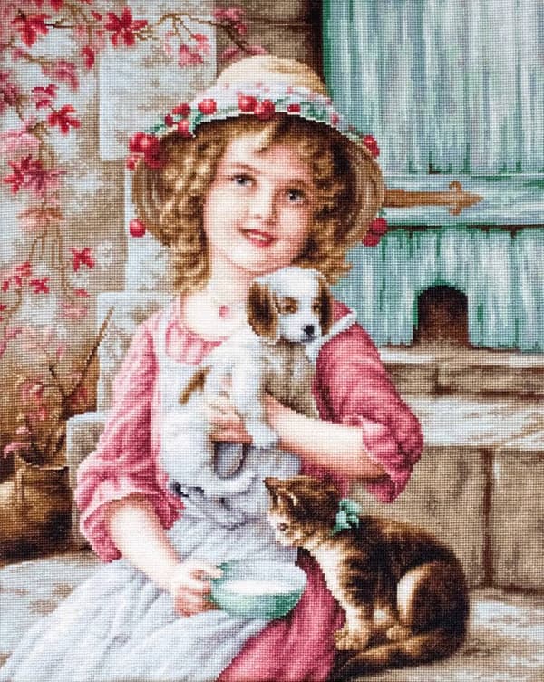 Broderisett Luca-S B518 - "Beste venner" 35x40 cm