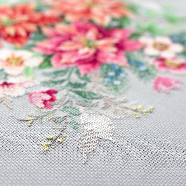 Broderisett Magic Needle "Blomstermagi. Julestjerne" 30x30 cm