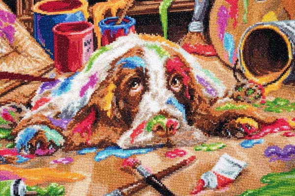 Broderikit Luca-S B2415 - "Valp Picasso" 40x29 cm