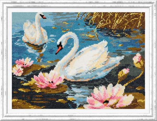 Broderisett Magic Needle "Svanepar" 30x21 cm