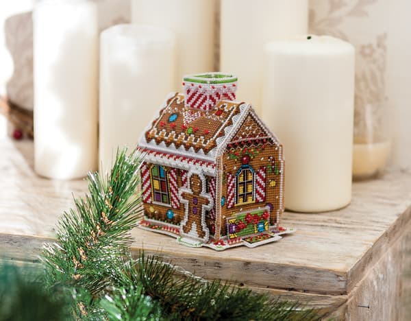 Broderisett Panna "Pepperkakehus" 12 x 10 cm