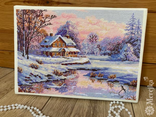 Broderisett Merejka K-240 - "Første snø" 20x29 cm
