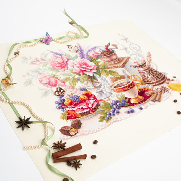 Broderisett Magic Needle "En kopp kaffe?" 40x28 cm