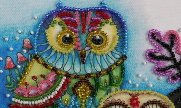 Broderikit med perler Abris Art "Nattpar" 15x15 cm