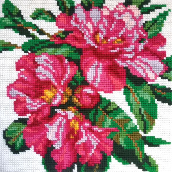Broderikit Pude Collection D`Art 5488 - "Azalea" 40x40cm