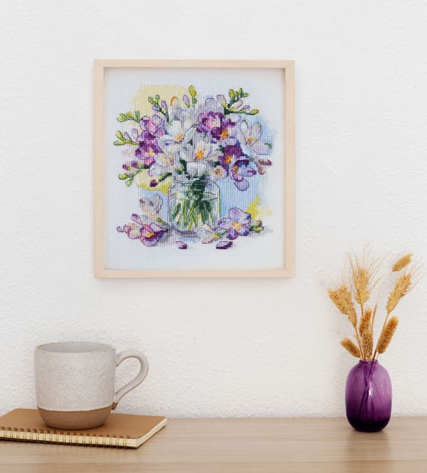 Broderikit Abris Art "Den første buket" 17x17 cm