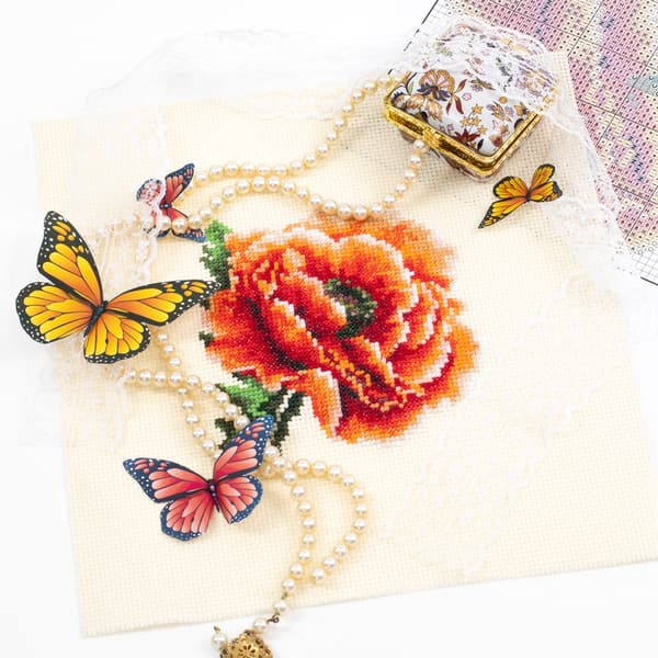 Broderisett Magic Needle "Valmue" 11x11 cm