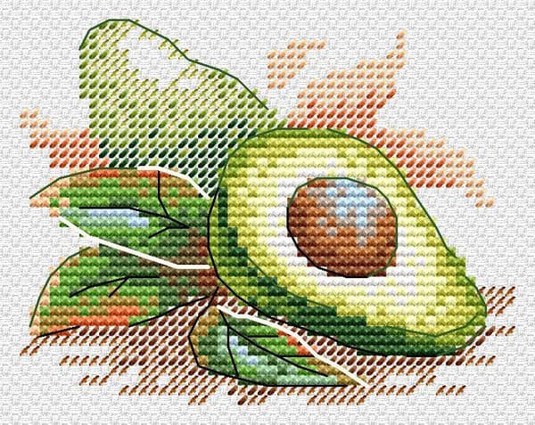 Broderikit MP Studia "Mogen avokado" 9x7 cm