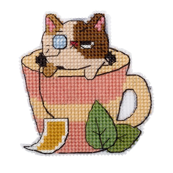Broderikit plastic canvas Klart "Mjuka katter" 7x7.5 cm