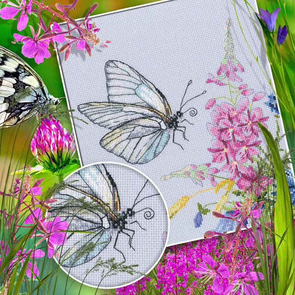 Broderisett RTO "Kålsommerfugl" 19.5x21 cm